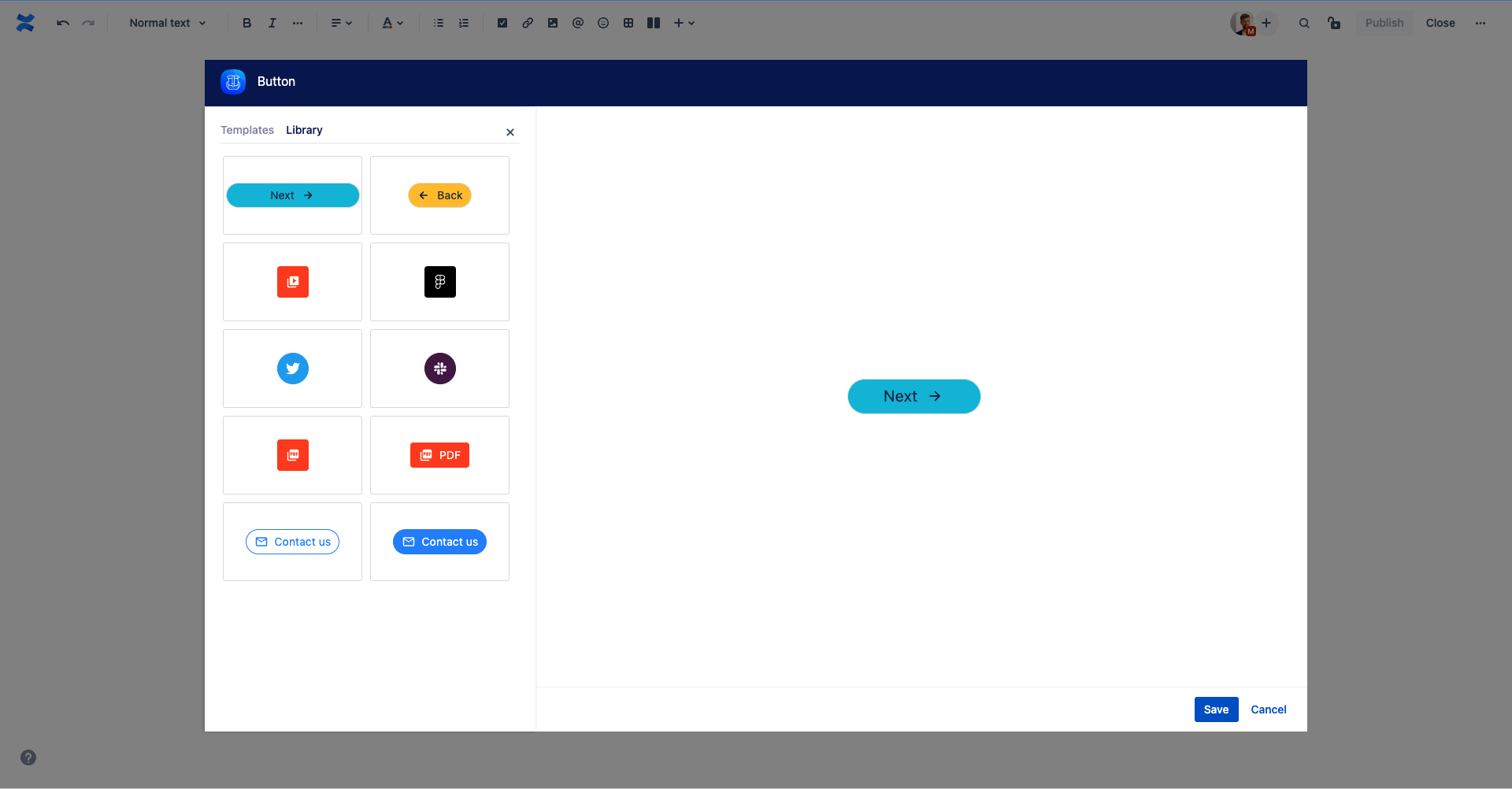 Button Library feature