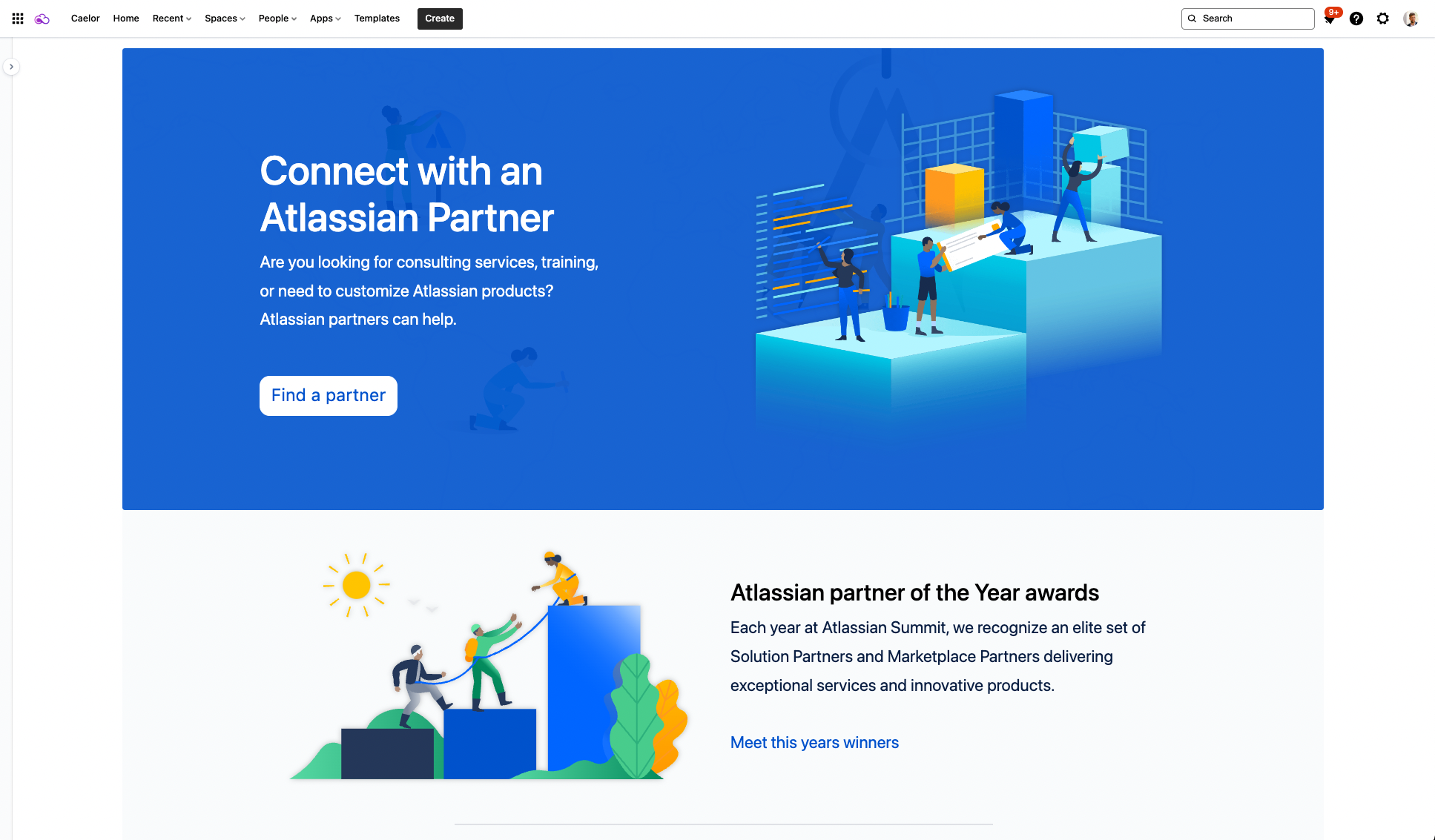 Engaging Confluence landing page