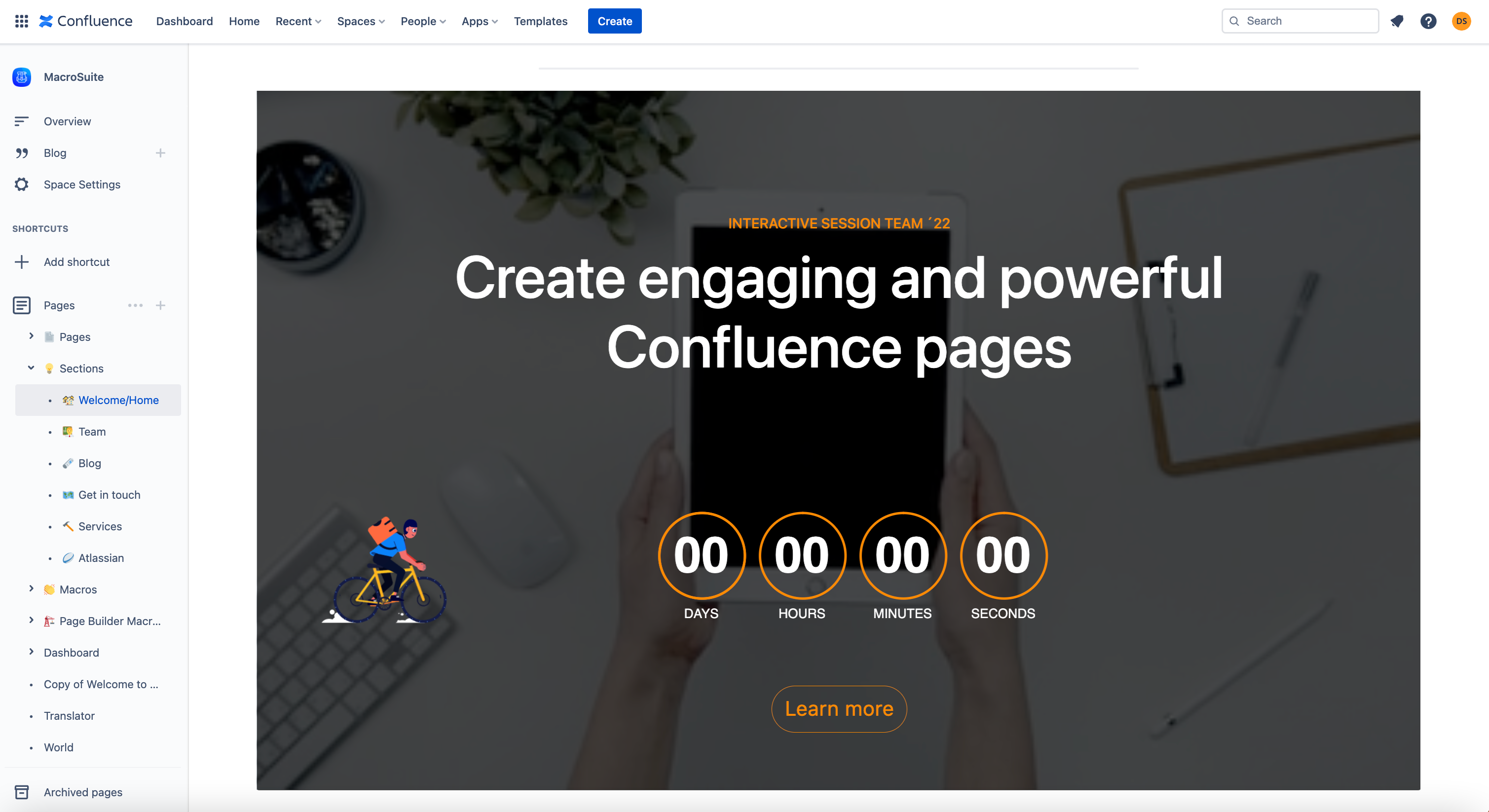 Confluence-landing-page-example
